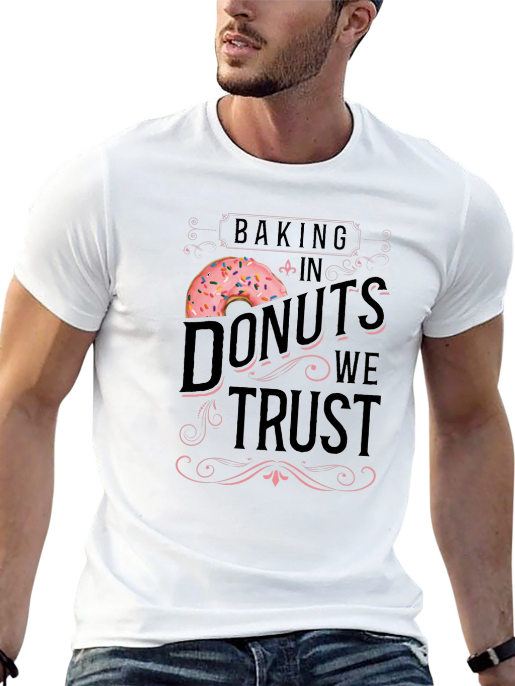 Baking Donuts We Trust T-Shirt - Black