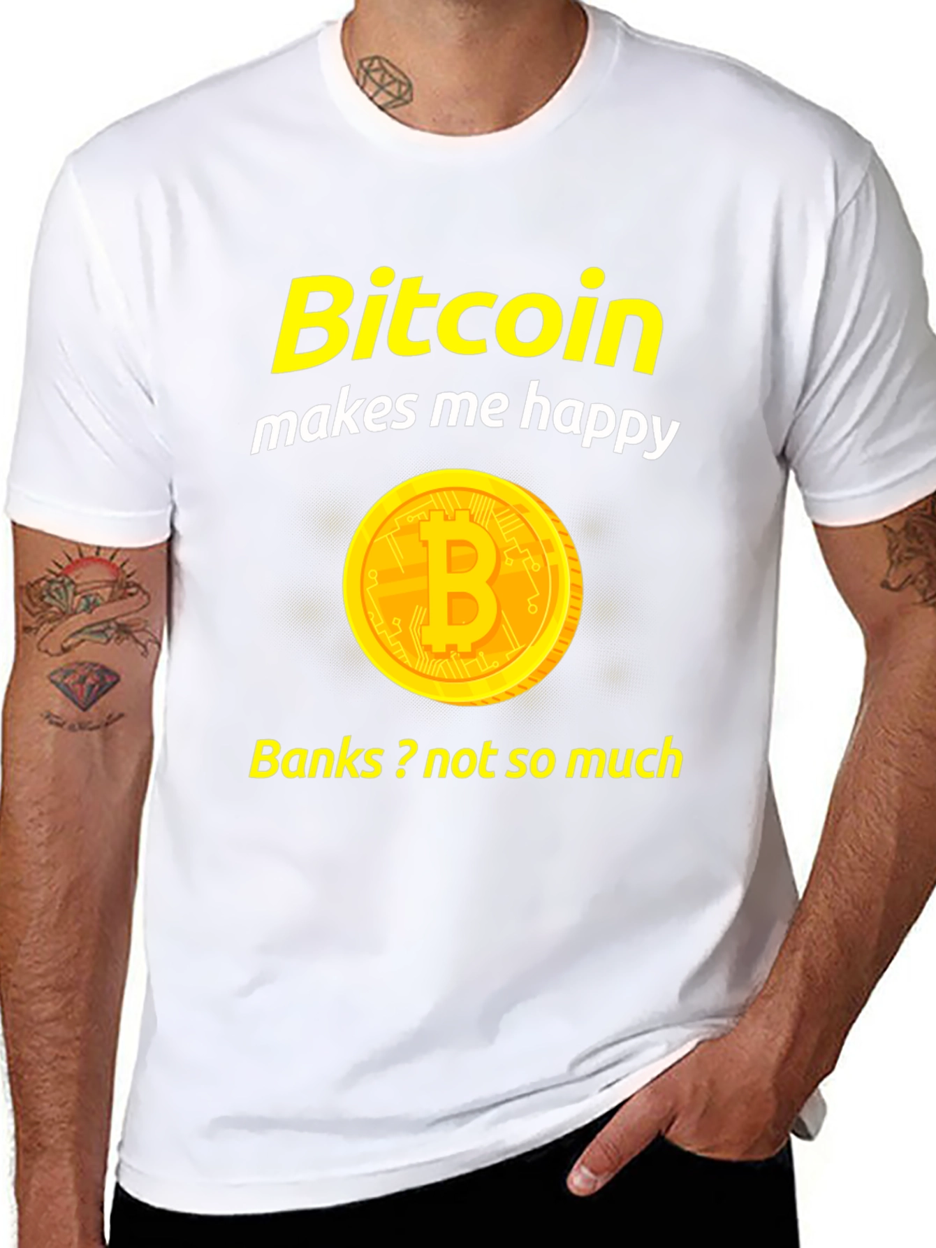 Bitcoin Makes Me Happy Black T-Shirt
