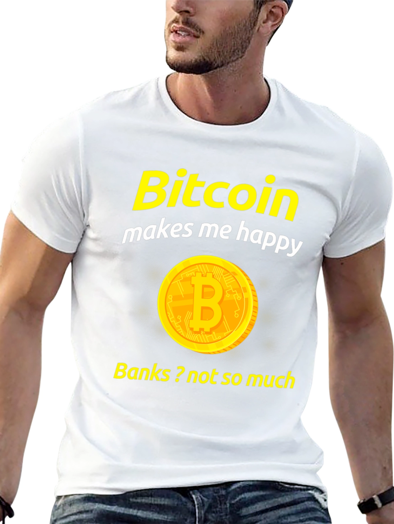 Bitcoin Makes Me Happy Black T-Shirt