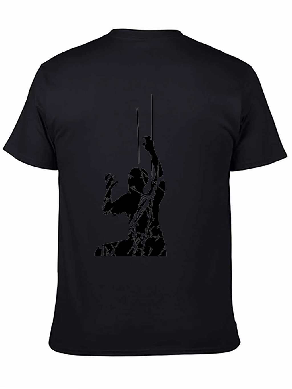 Black Graphic Tee - Climbing Silhouette