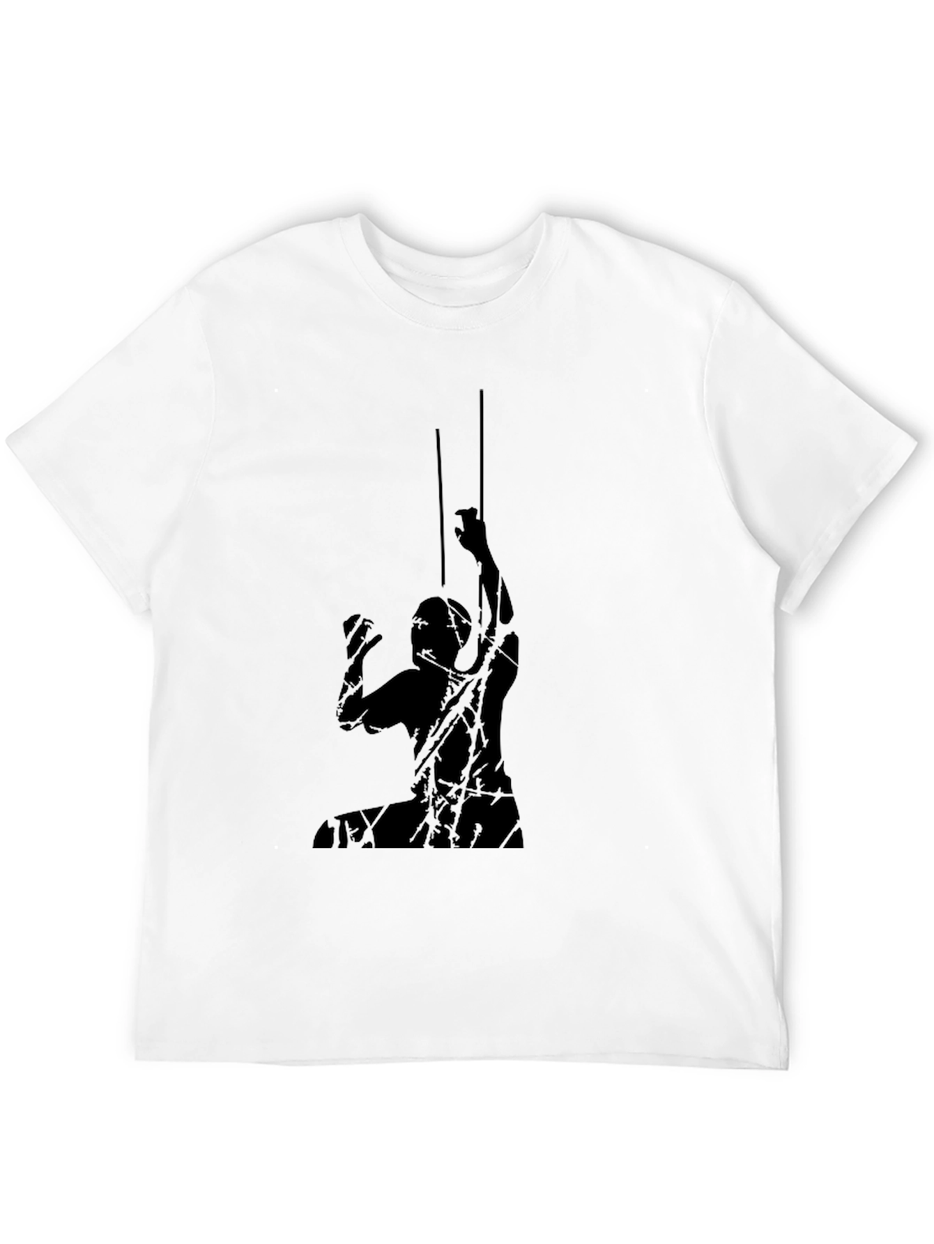 Black Graphic Tee - Climbing Silhouette