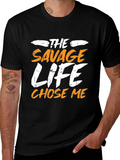 Savage Life Mens Graphic T-Shirt - Black