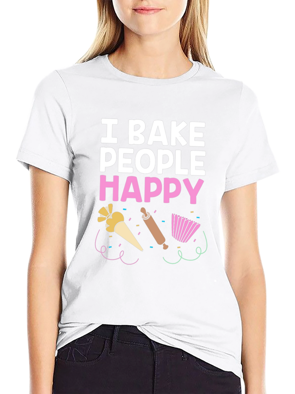 I Bake People Happy T-Shirt - Funny Baking Tee