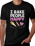 I Bake People Happy T-Shirt - Funny Baking Tee