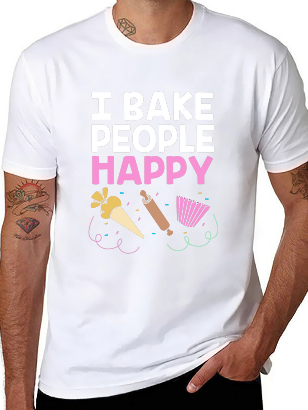 I Bake People Happy T-Shirt - Funny Baking Tee