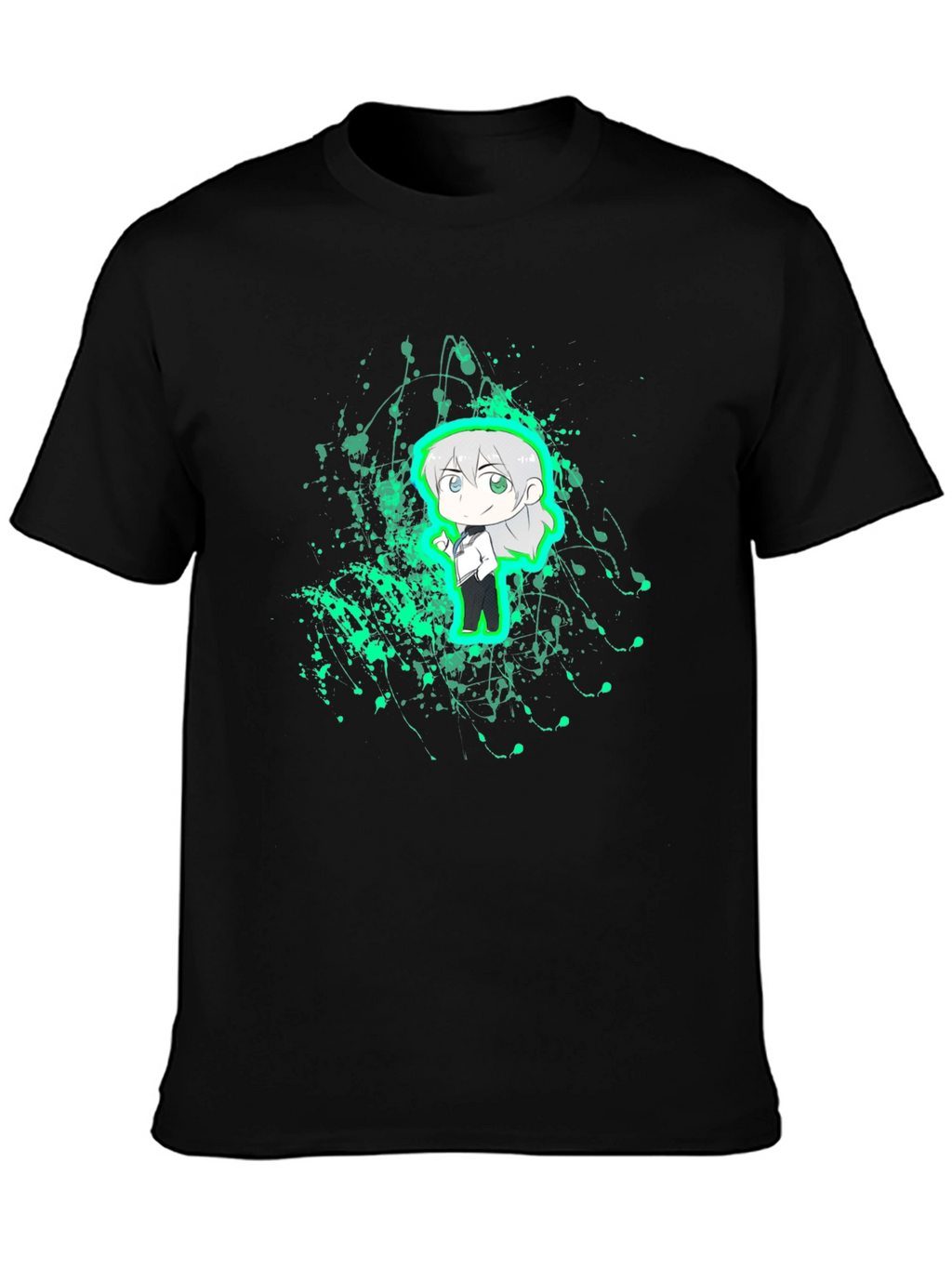 Anime Character Graphic Black T-Shirt