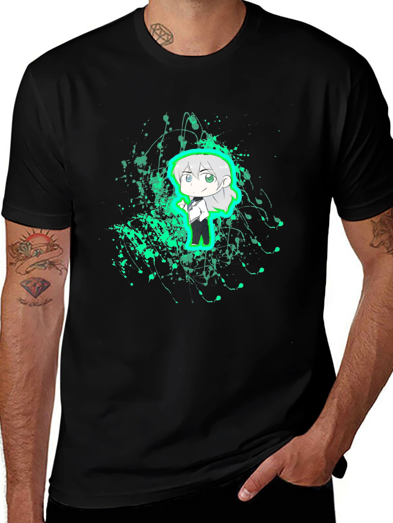 Anime Character Graphic Black T-Shirt