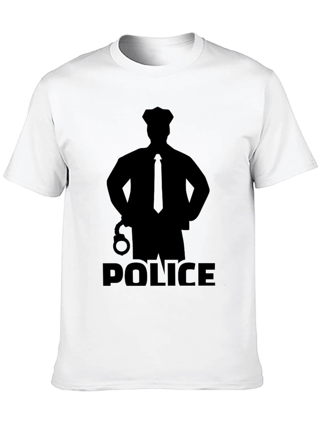 Police Silhouette Graphic T-Shirt - Black