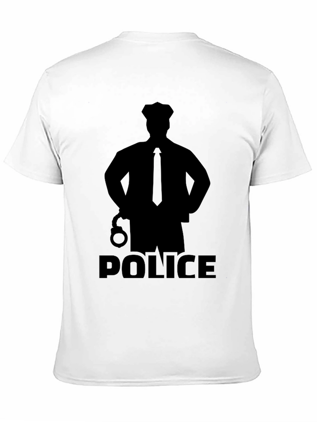 Police Silhouette Graphic T-Shirt - Black