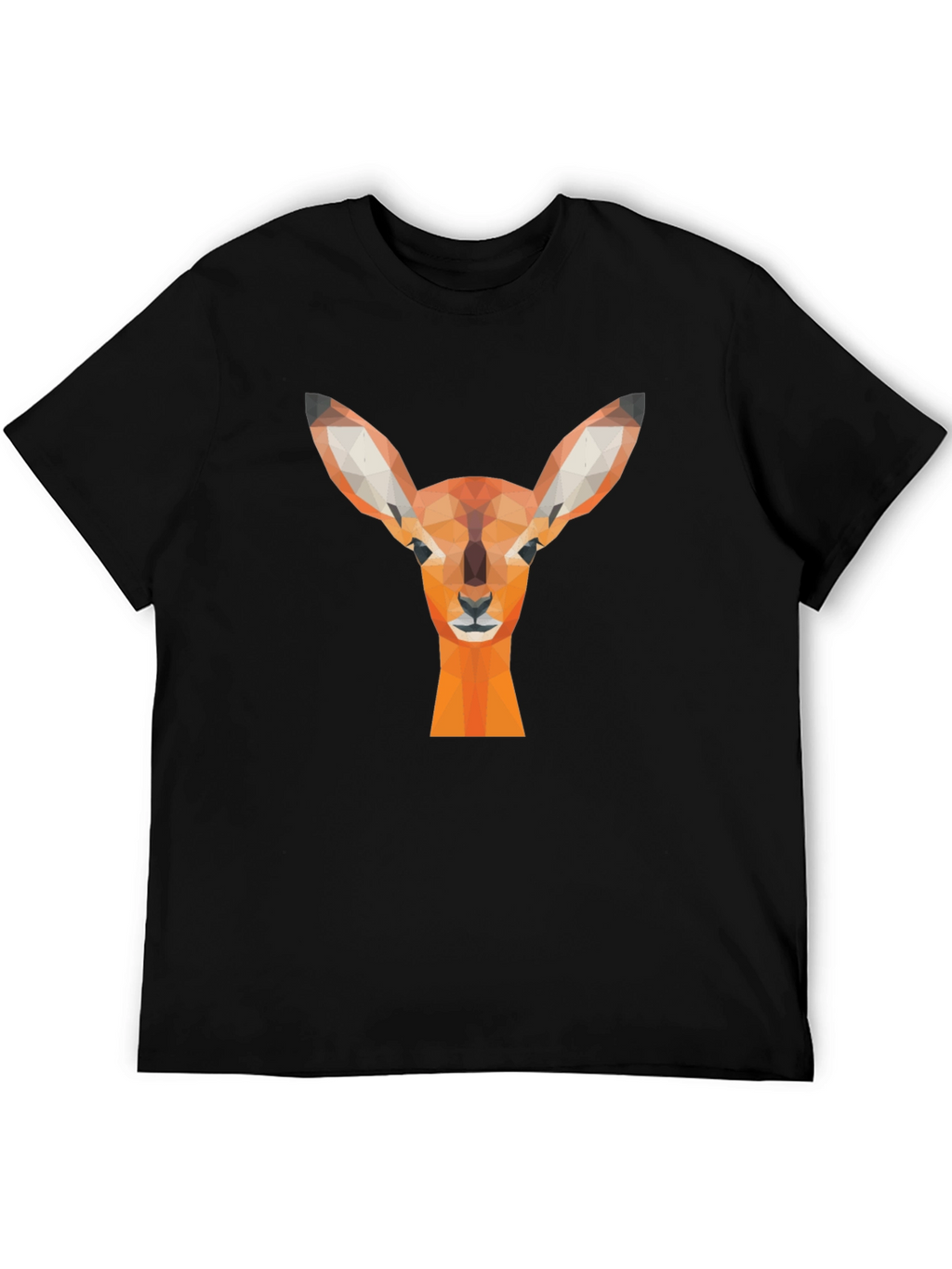Geometric Deer Graphic Tee - Stylish Black T-Shirt