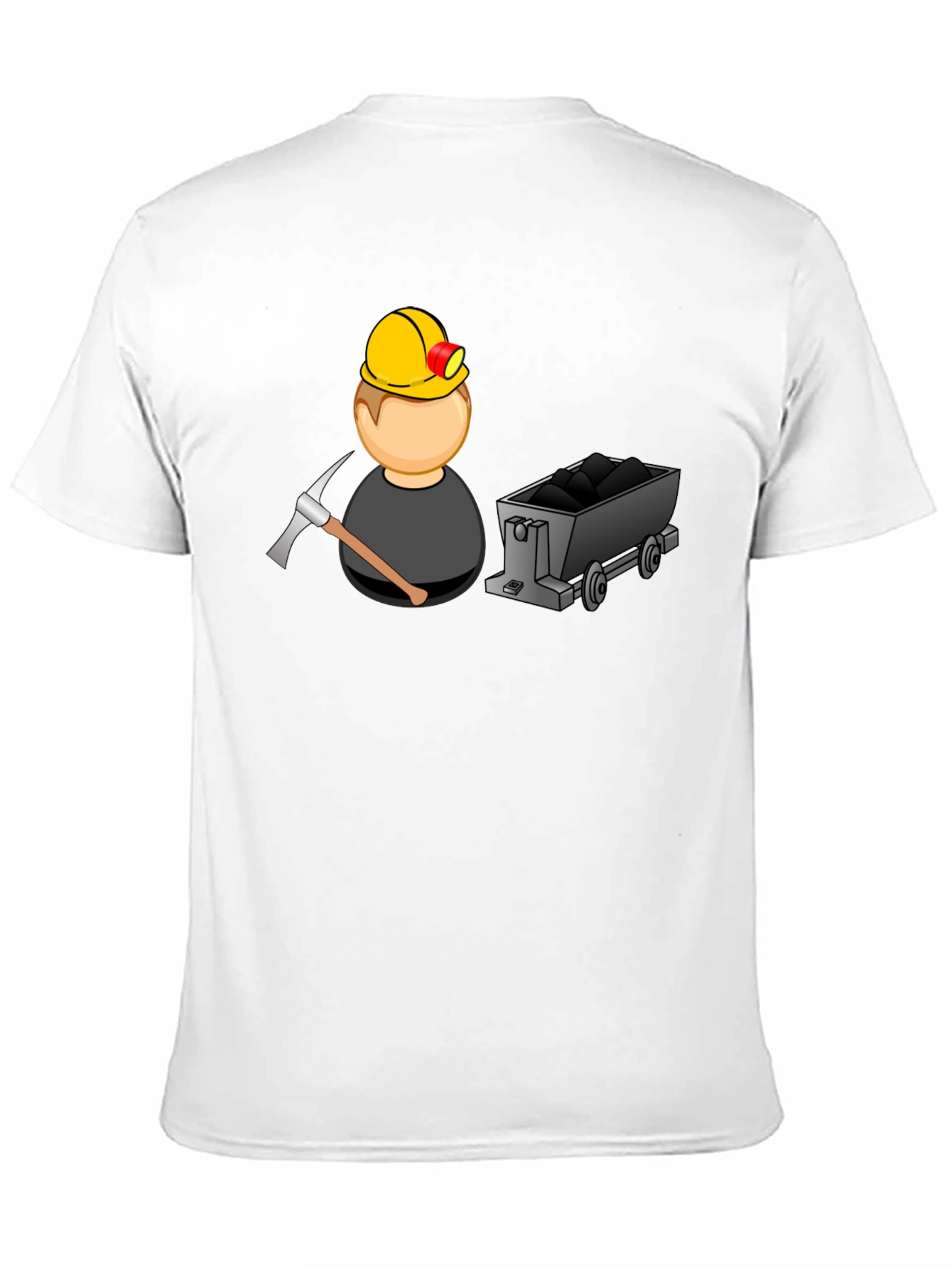 Miner Cartoon Graphic Tee - Black Cotton Blend