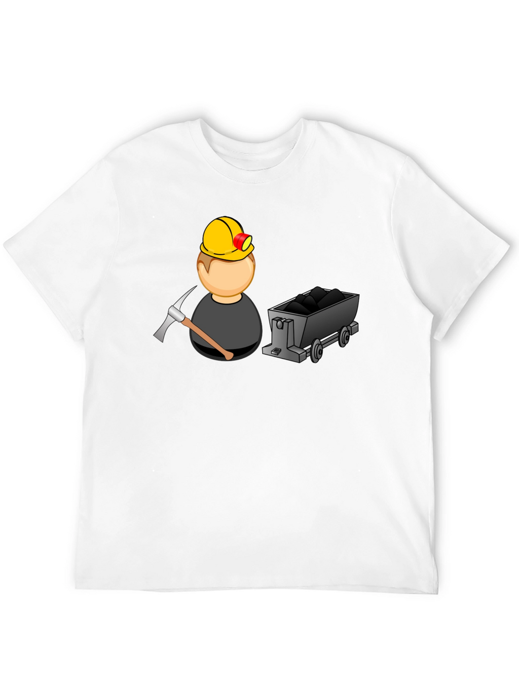 Miner Cartoon Graphic Tee - Black Cotton Blend