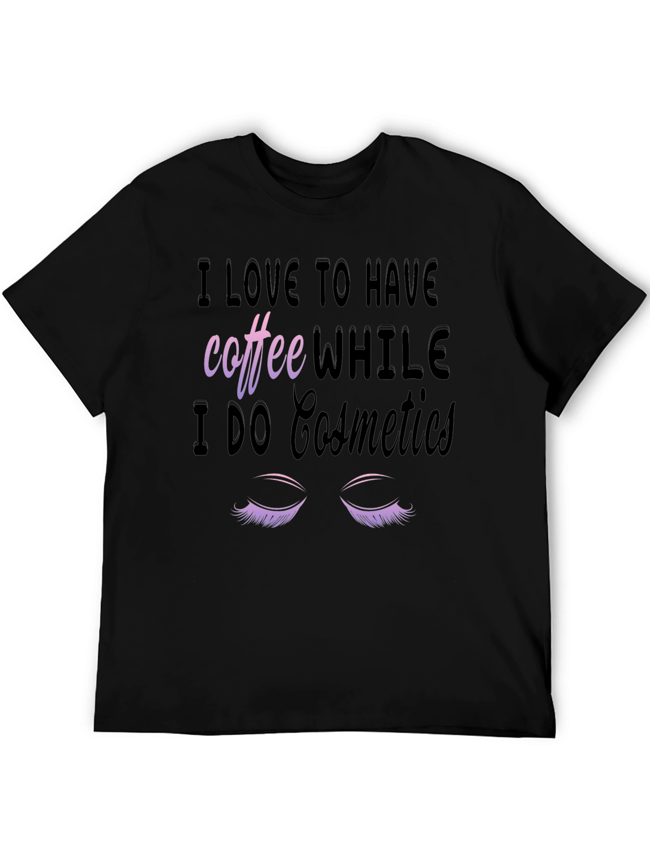 Coffee & Cosmetics Graphic Tee - Black Cotton T-Shirt