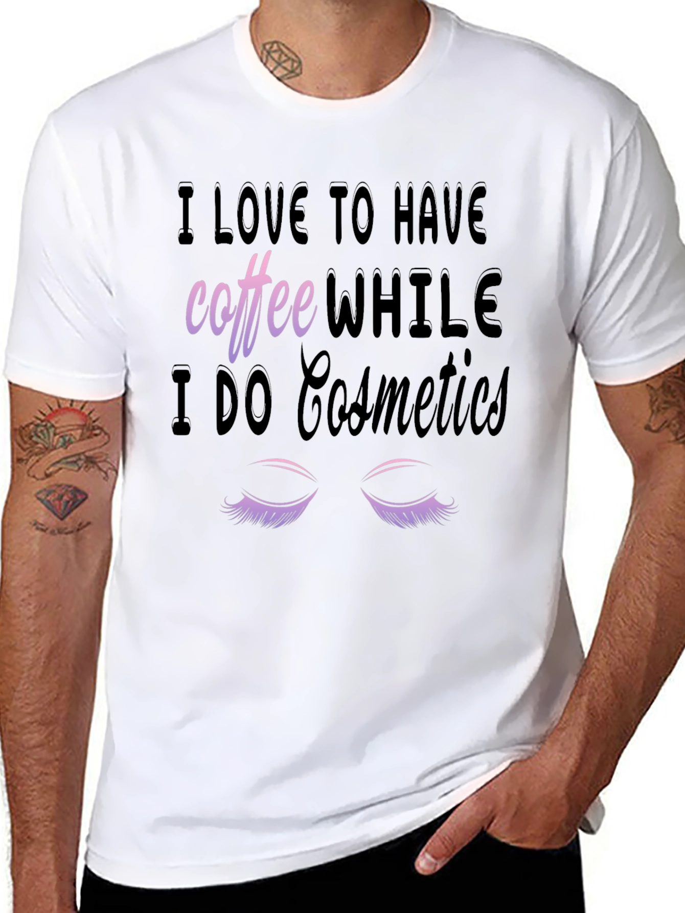 Coffee & Cosmetics Graphic Tee - Black Cotton T-Shirt