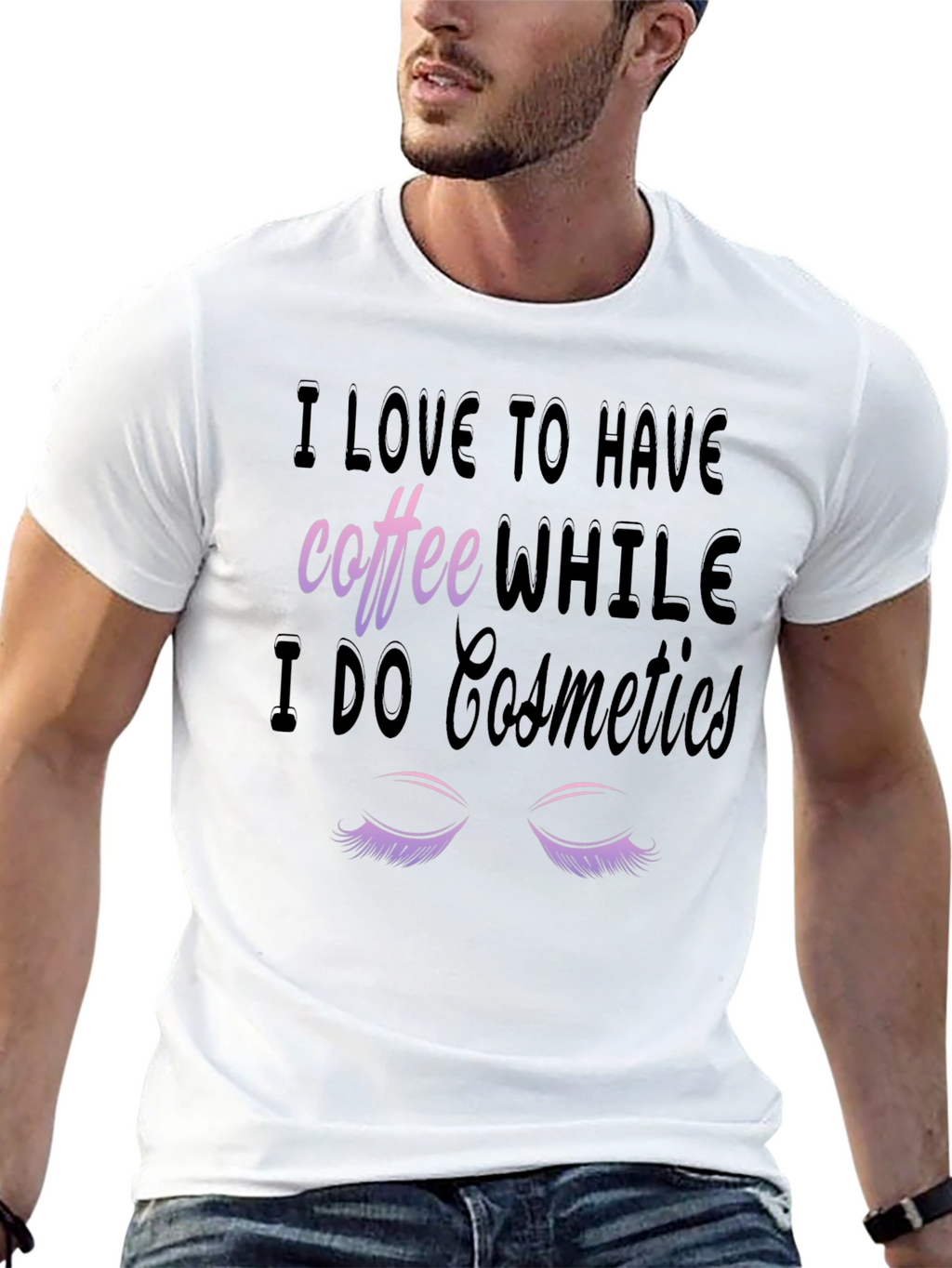 Coffee & Cosmetics Graphic Tee - Black Cotton T-Shirt