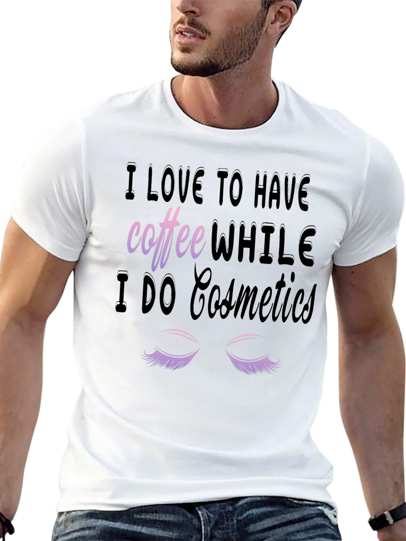 Coffee & Cosmetics Graphic Tee - Black Cotton T-Shirt