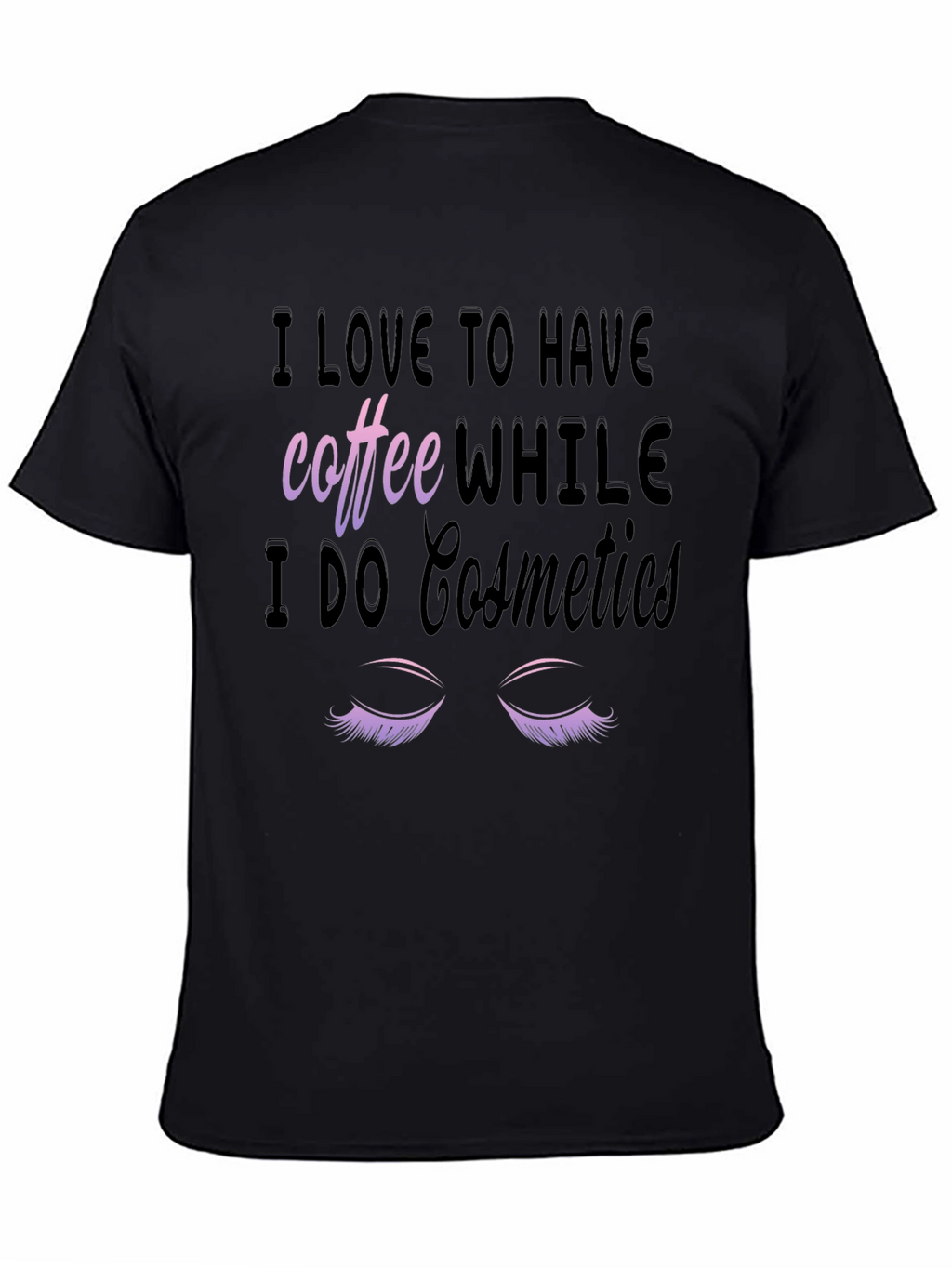 Coffee & Cosmetics Graphic Tee - Black Cotton T-Shirt