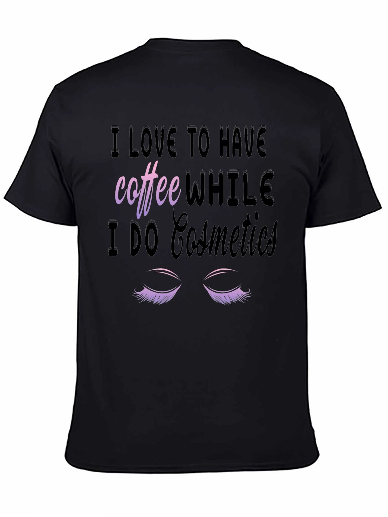 Coffee & Cosmetics Graphic Tee - Black Cotton T-Shirt