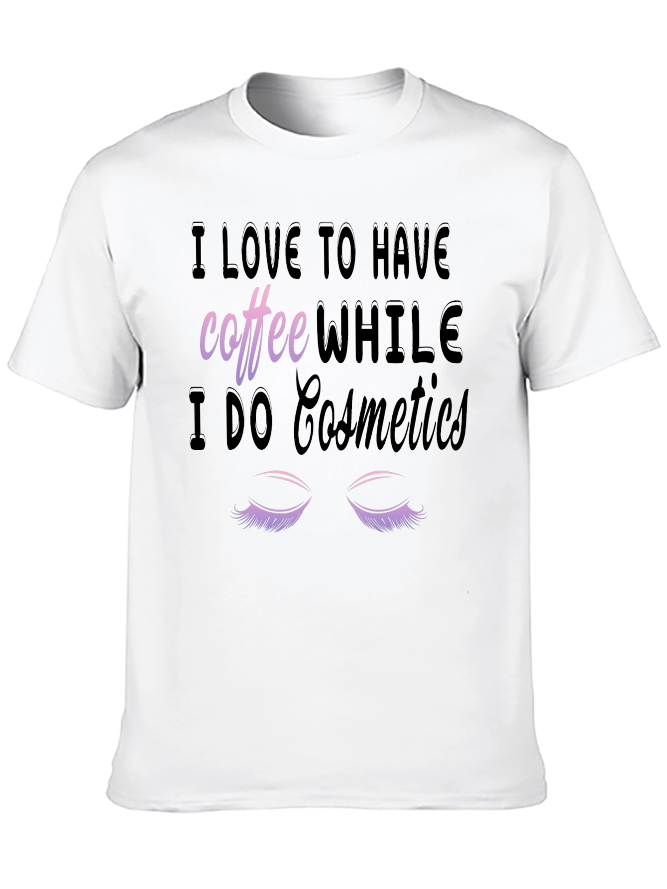 Coffee & Cosmetics Graphic Tee - Black Cotton T-Shirt