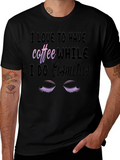Coffee & Cosmetics Graphic Tee - Black Cotton T-Shirt