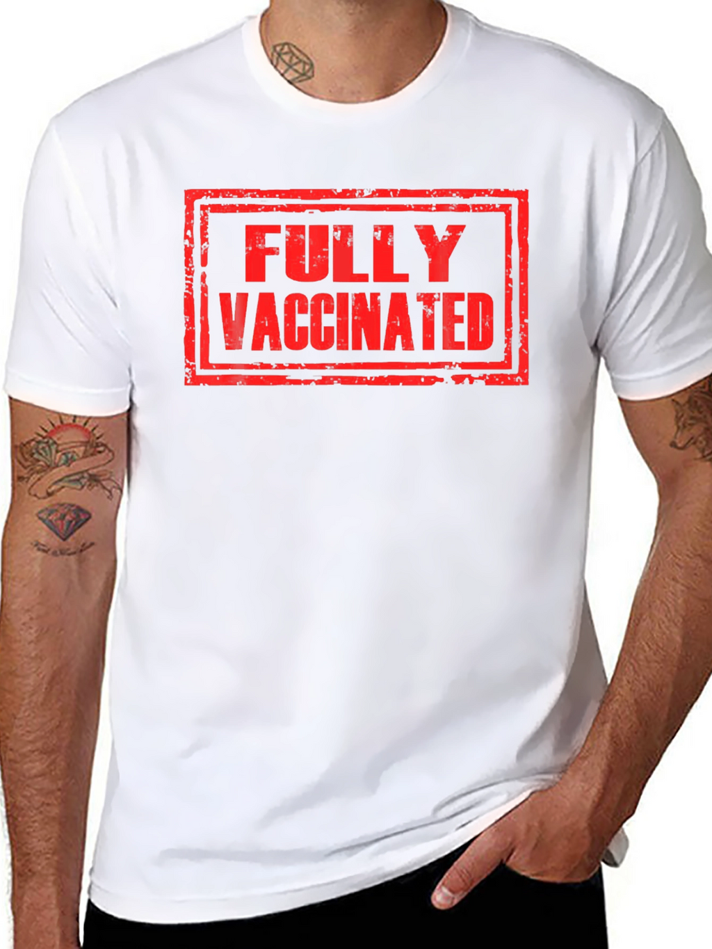 Fully Vaccinated T-Shirt - Black Crew Neck Tee