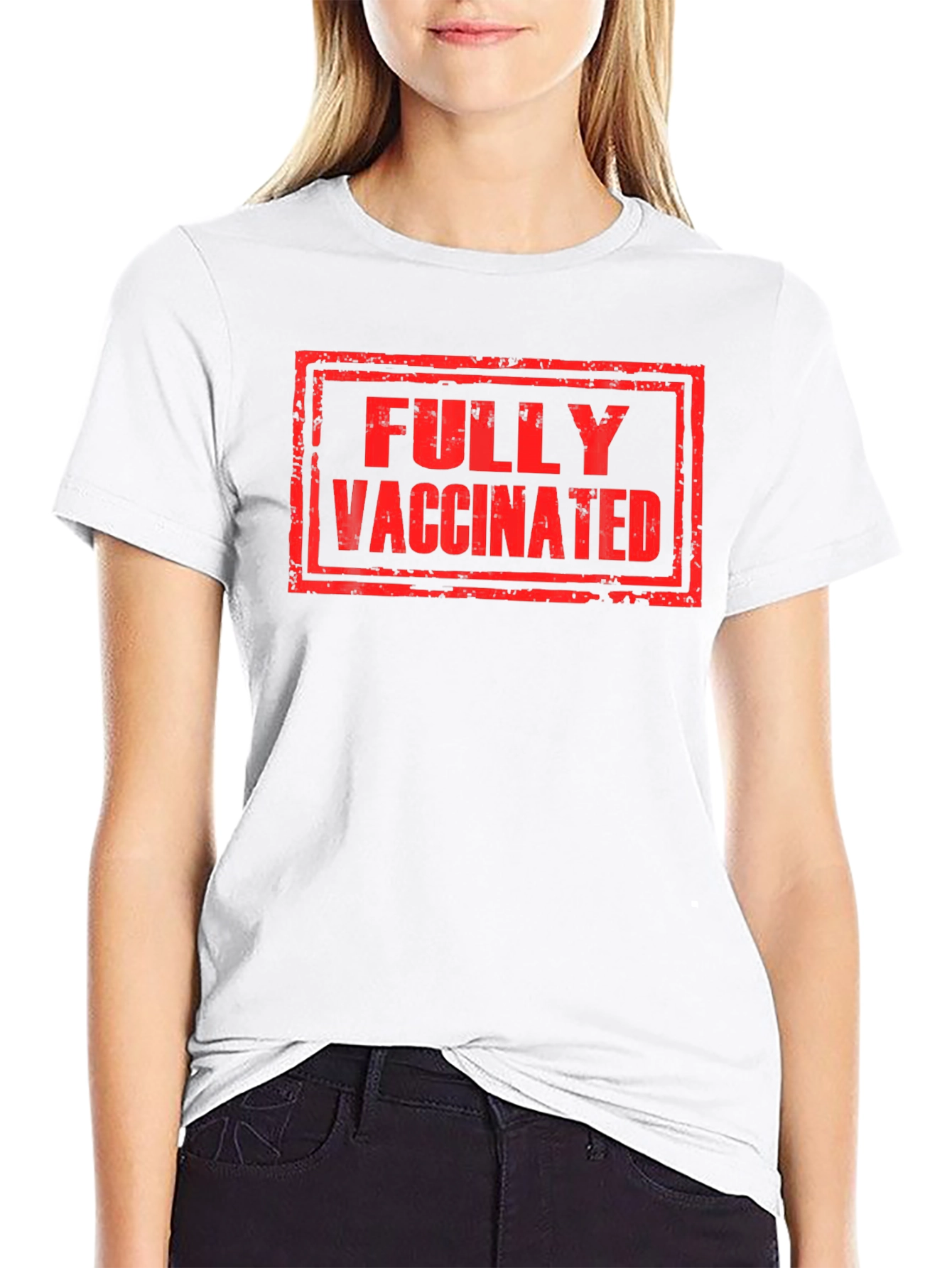 Fully Vaccinated T-Shirt - Black Crew Neck Tee