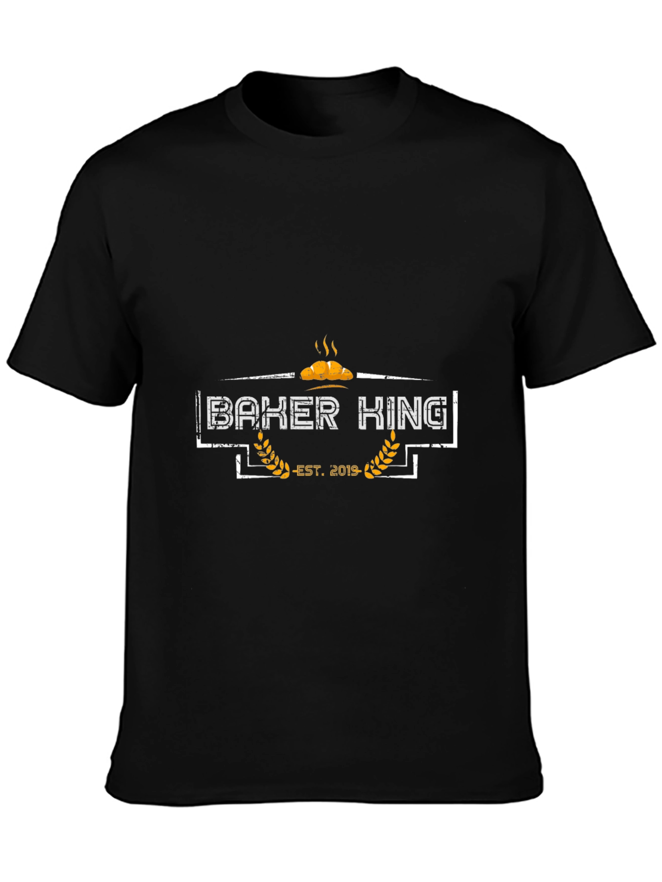 Baker King Est. 2019 T-Shirt - Black Graphic Tee