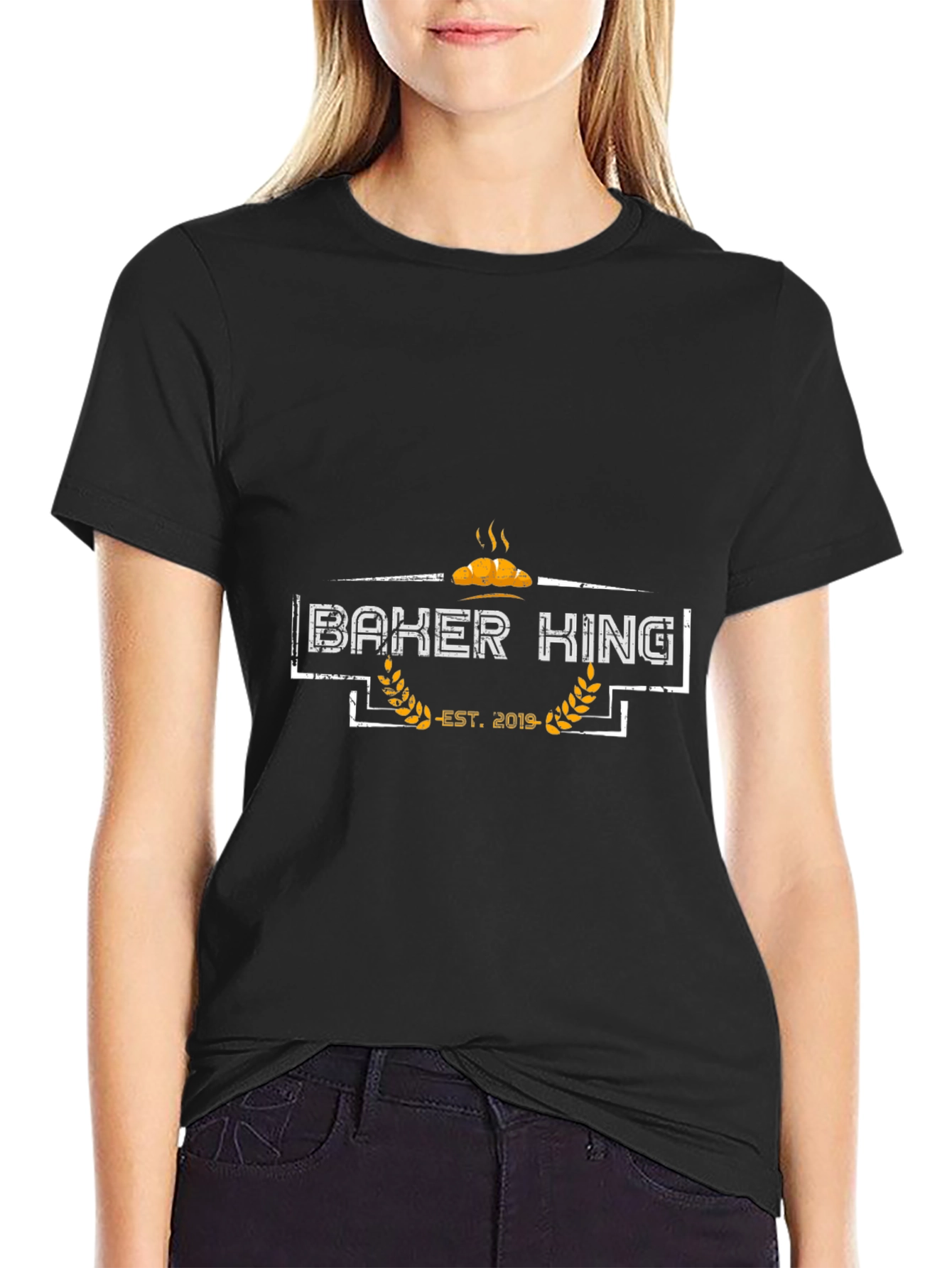 Baker King Est. 2019 T-Shirt - Black Graphic Tee