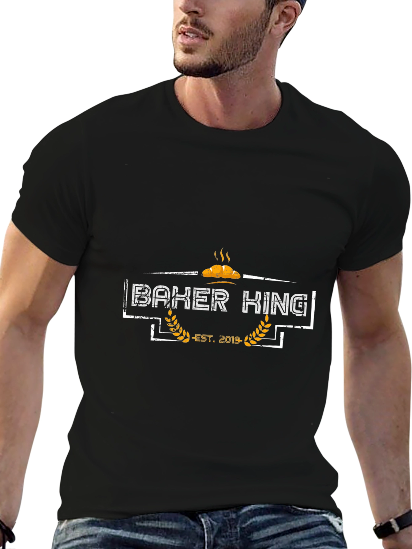 Baker King Est. 2019 T-Shirt - Black Graphic Tee