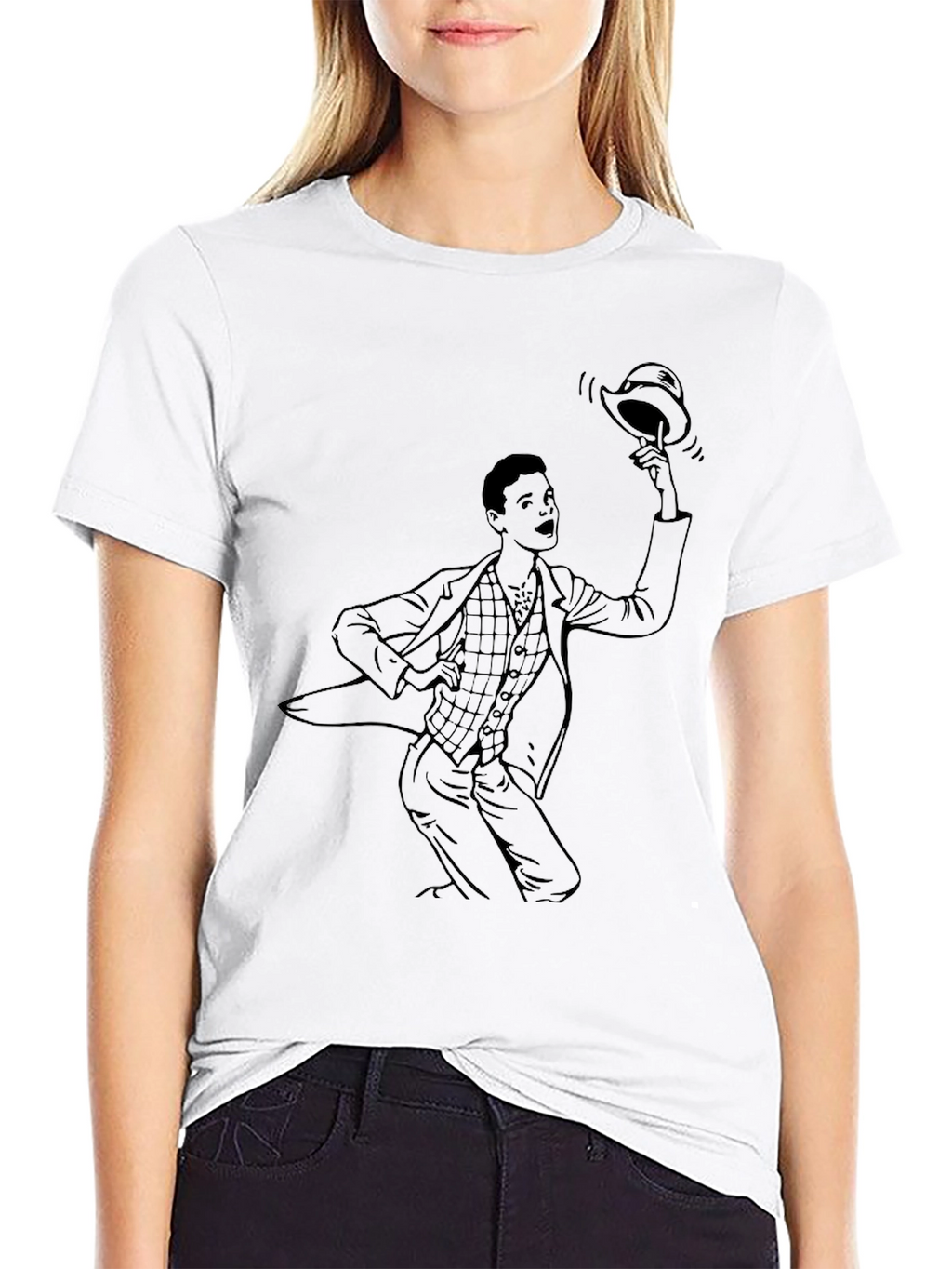 Retro Man Graphic Tee - Black