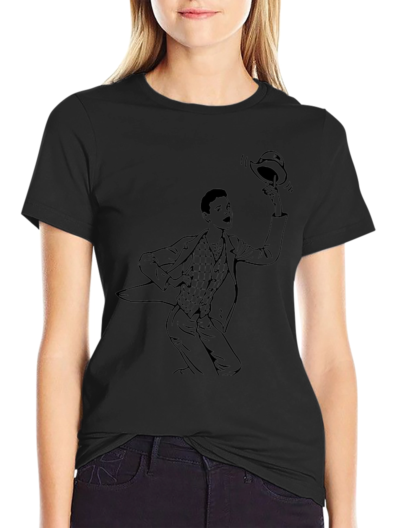 Retro Man Graphic Tee - Black