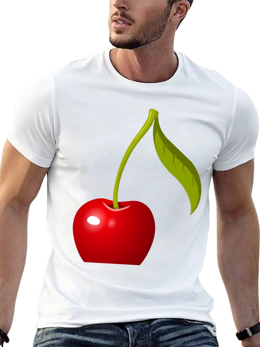 Cherry Graphic T-Shirt - Modern Fruit Design