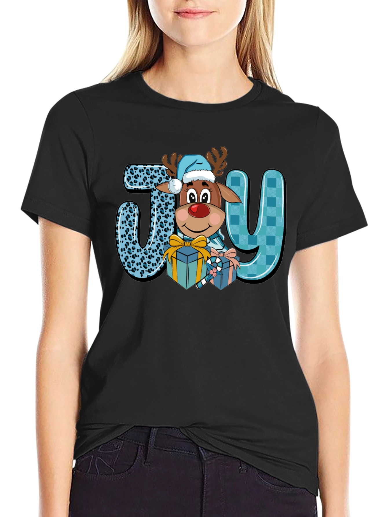 Holiday JOY Reindeer Graphic Tee