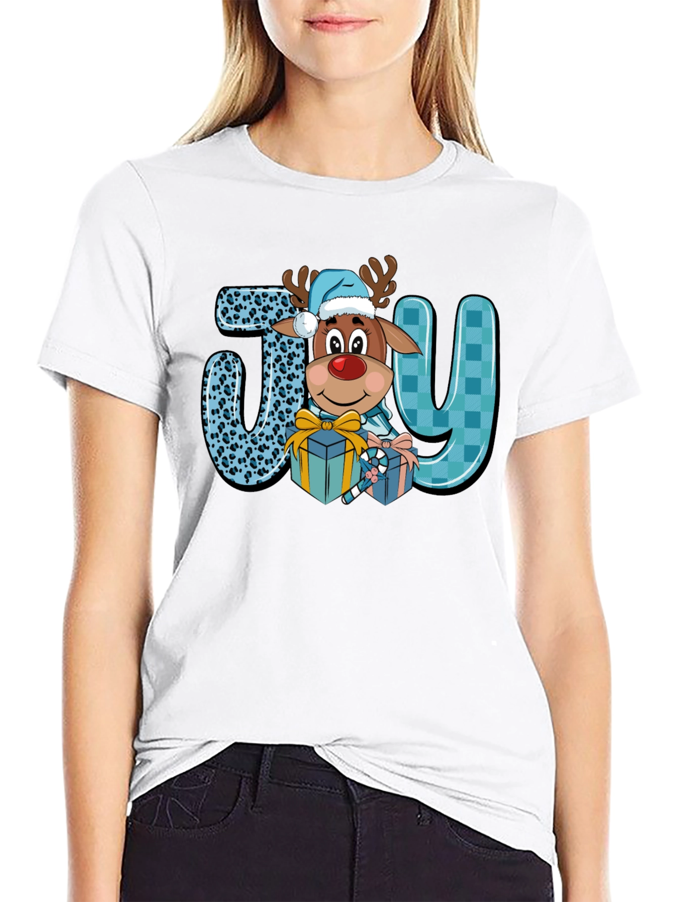 Holiday JOY Reindeer Graphic Tee