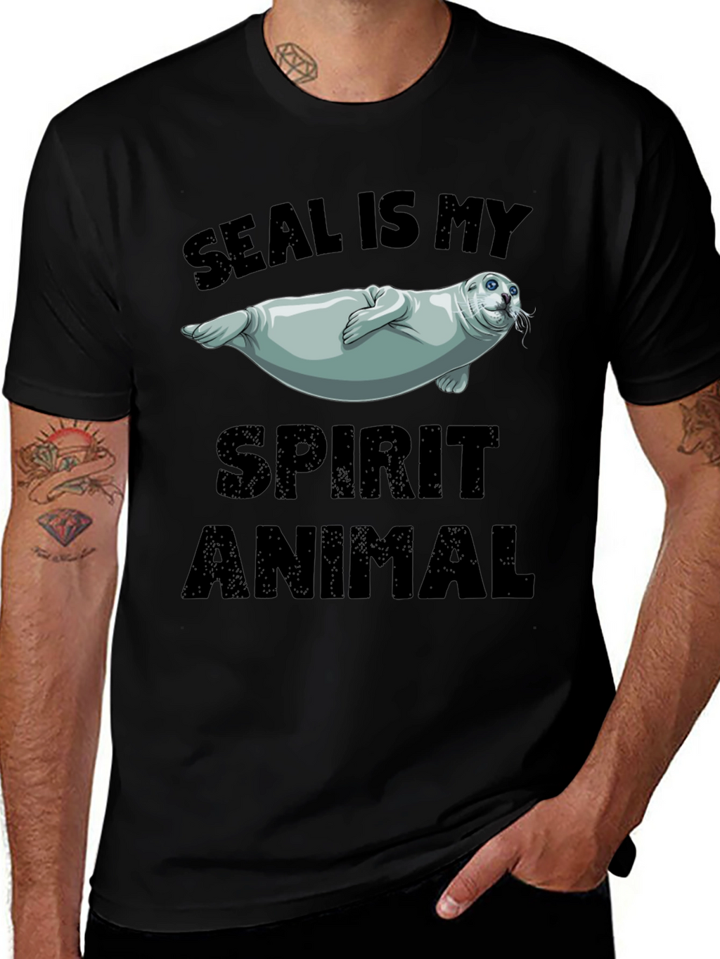Seal Is My Spirit Animal Black T-Shirt