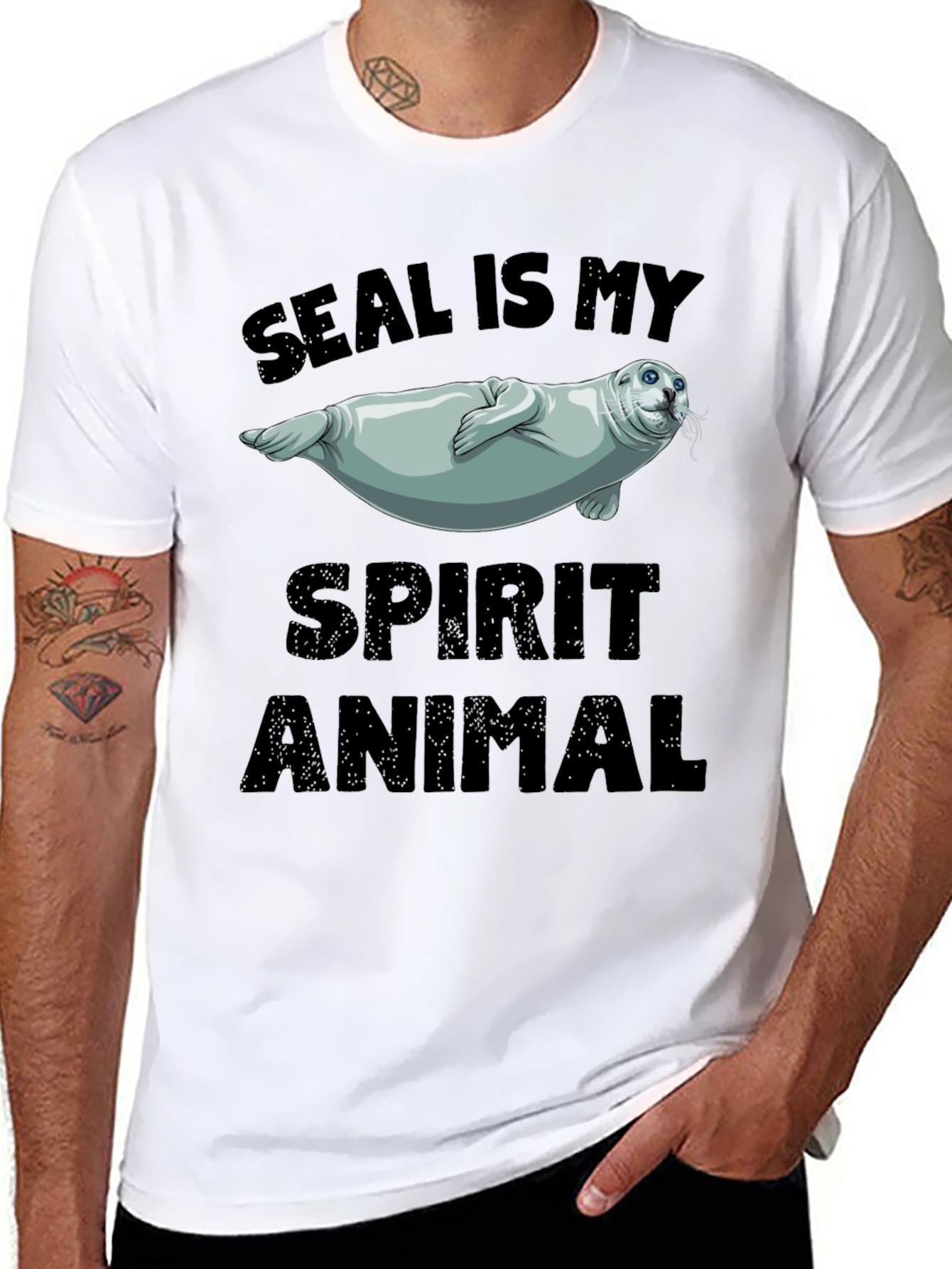 Seal Is My Spirit Animal Black T-Shirt