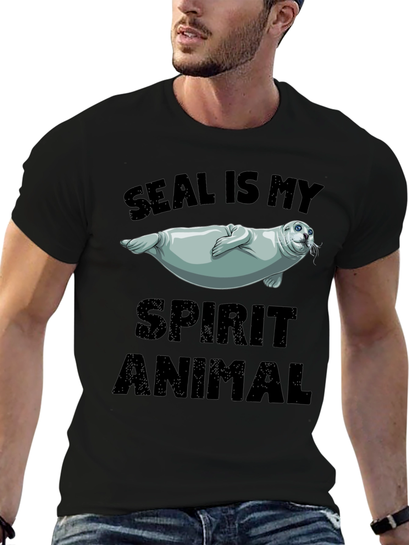 Seal Is My Spirit Animal Black T-Shirt