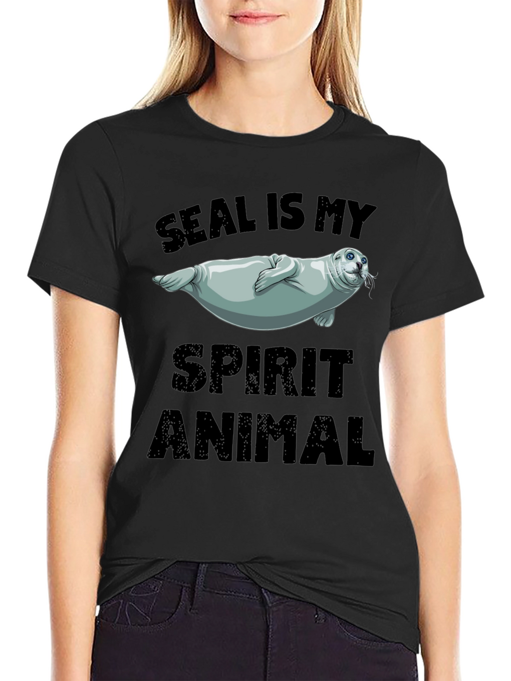 Seal Is My Spirit Animal Black T-Shirt