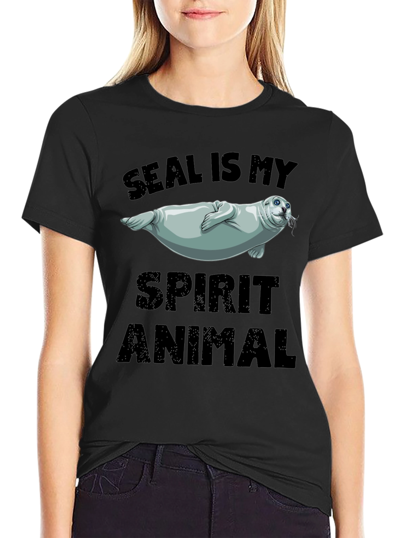 Seal Is My Spirit Animal Black T-Shirt