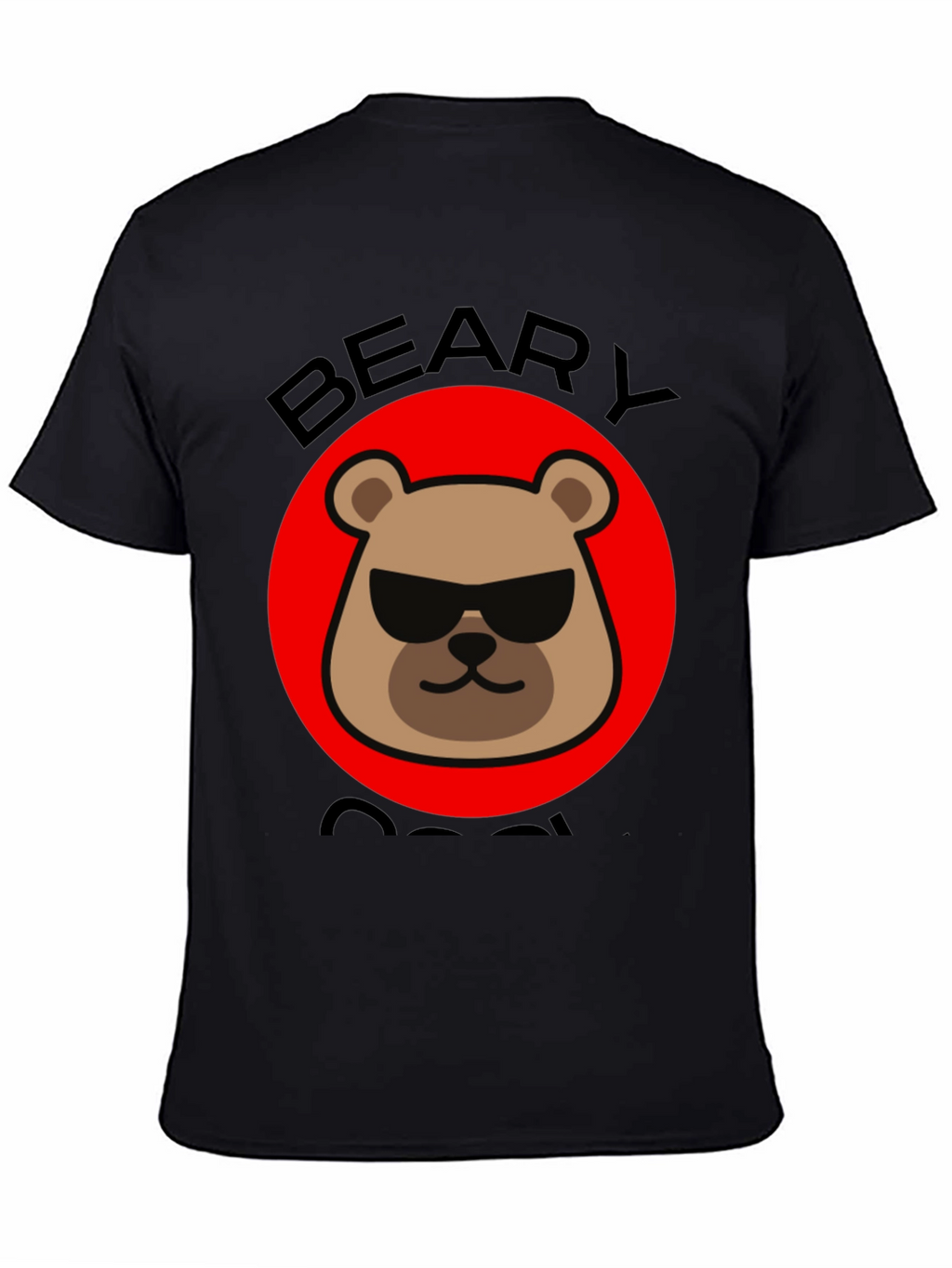 Beary Cool Graphic T-Shirt - Black Crew Neck Tee