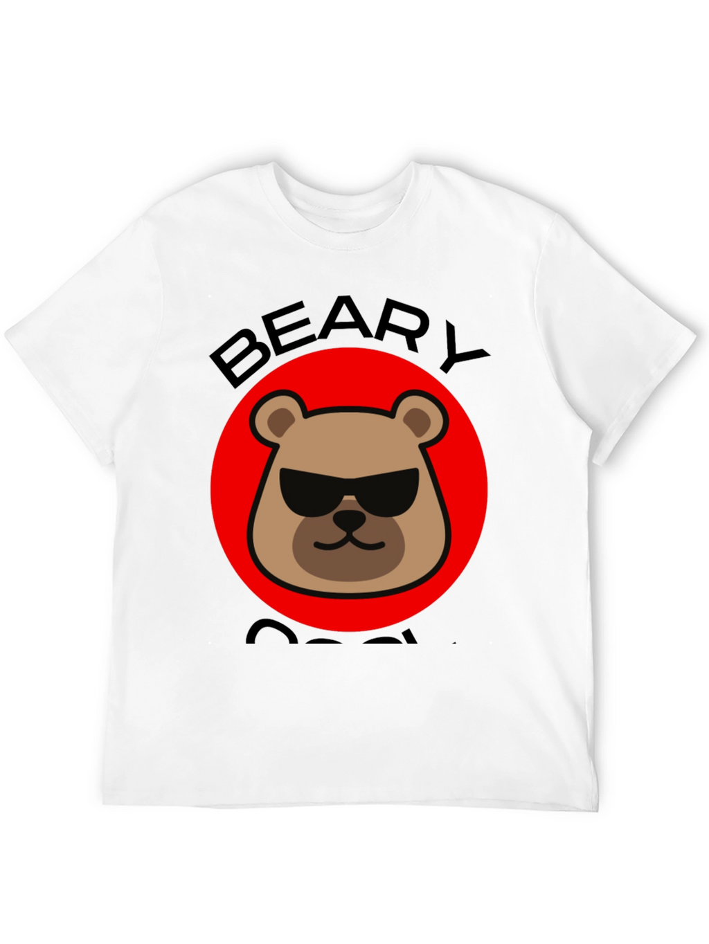 Beary Cool Graphic T-Shirt - Black Crew Neck Tee