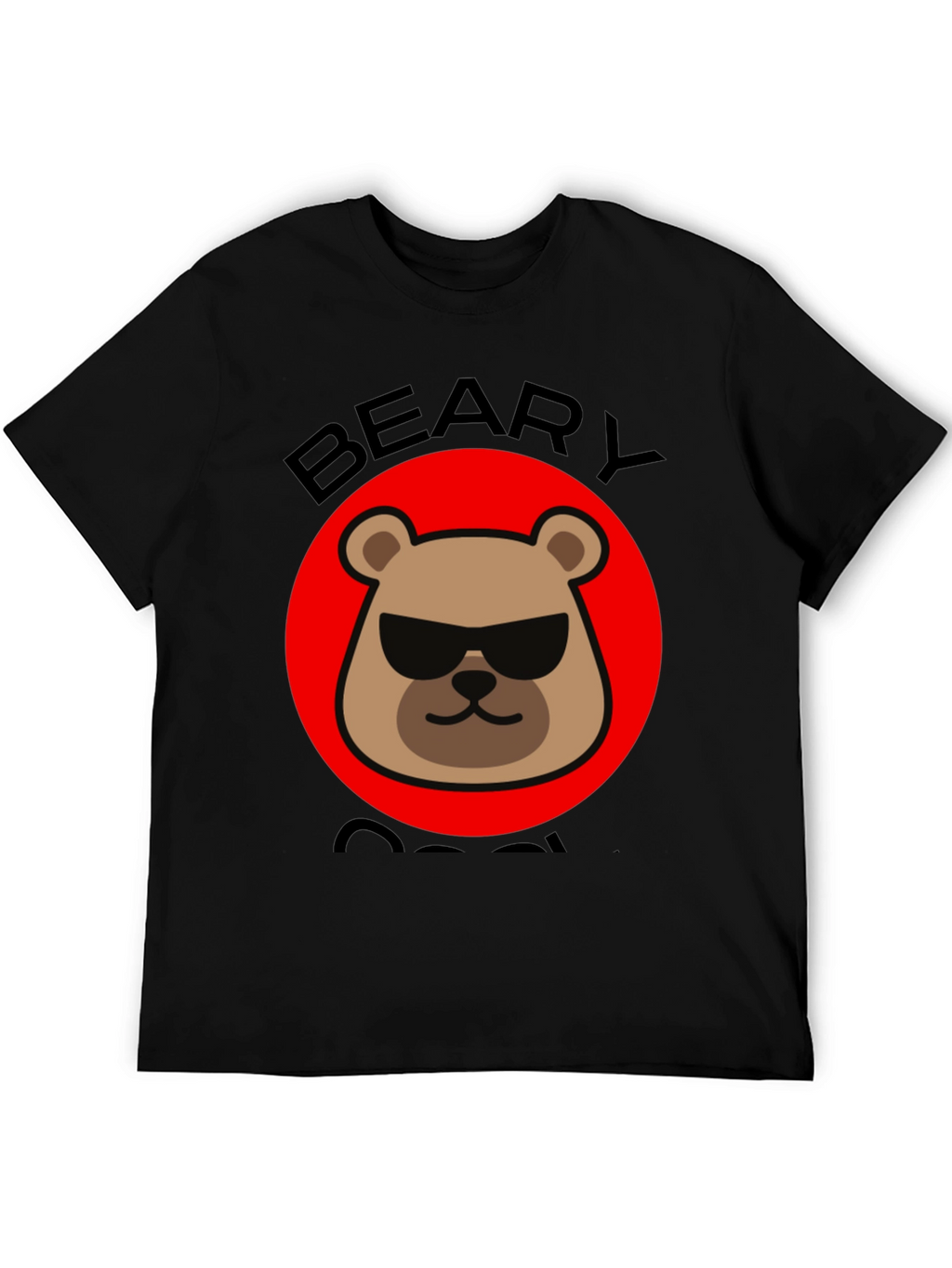 Beary Cool Graphic T-Shirt - Black Crew Neck Tee