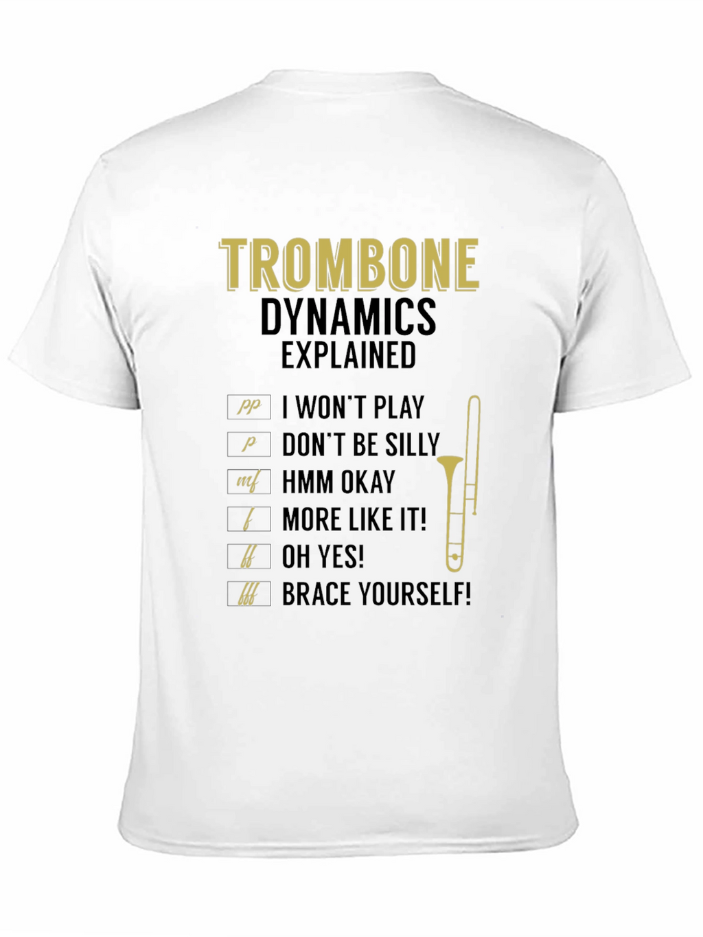Trombone Dynamics Explained Black T-Shirt