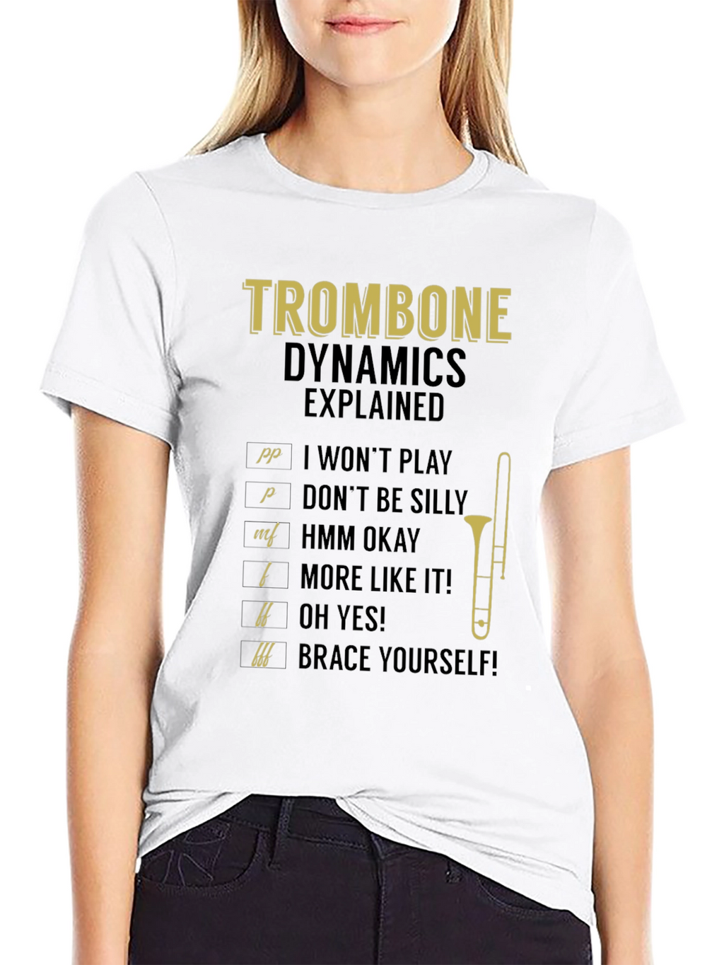 Trombone Dynamics Explained Black T-Shirt