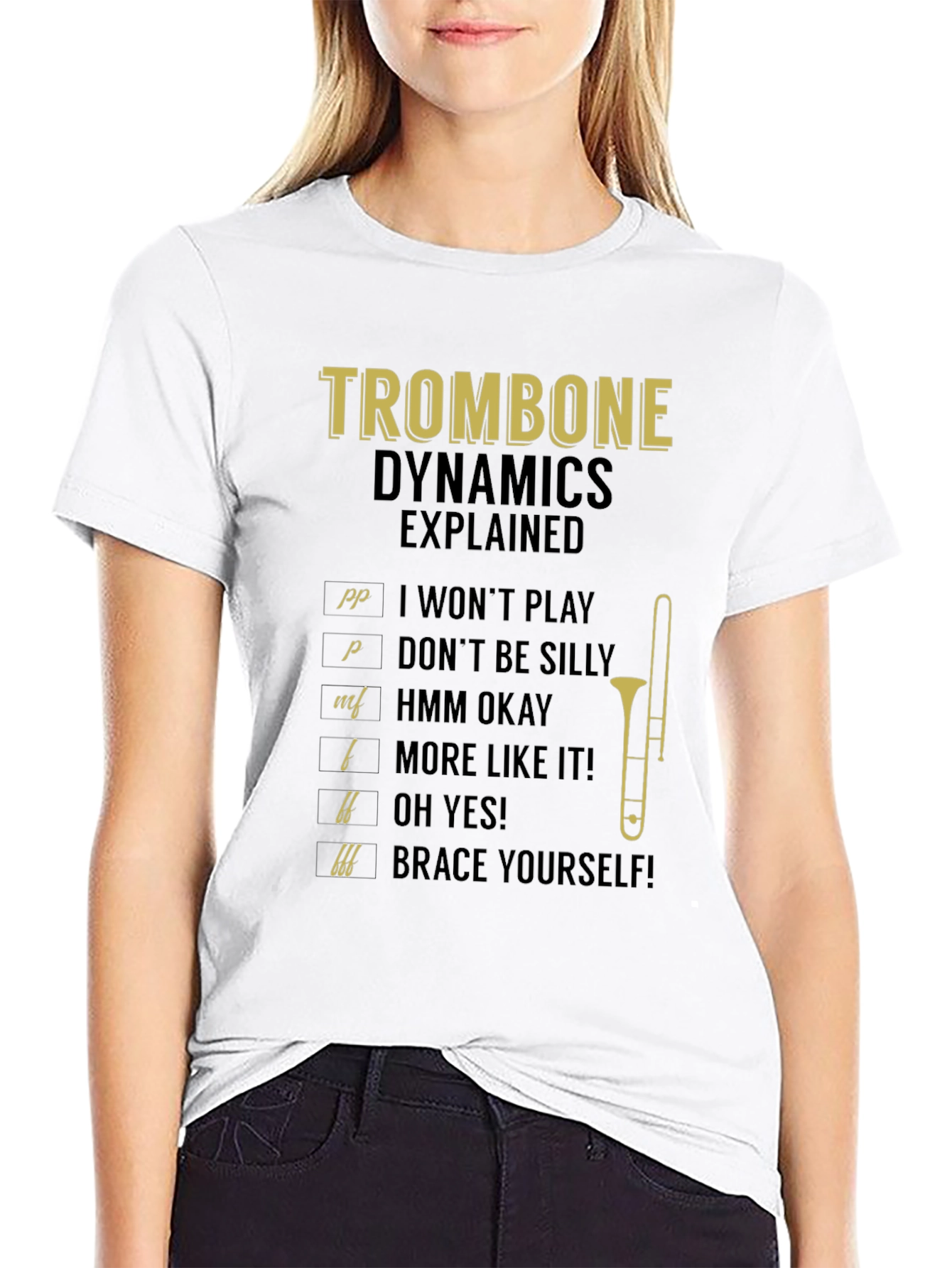 Trombone Dynamics Explained Black T-Shirt