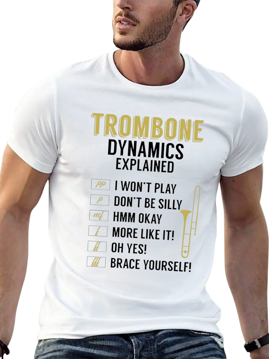 Trombone Dynamics Explained Black T-Shirt