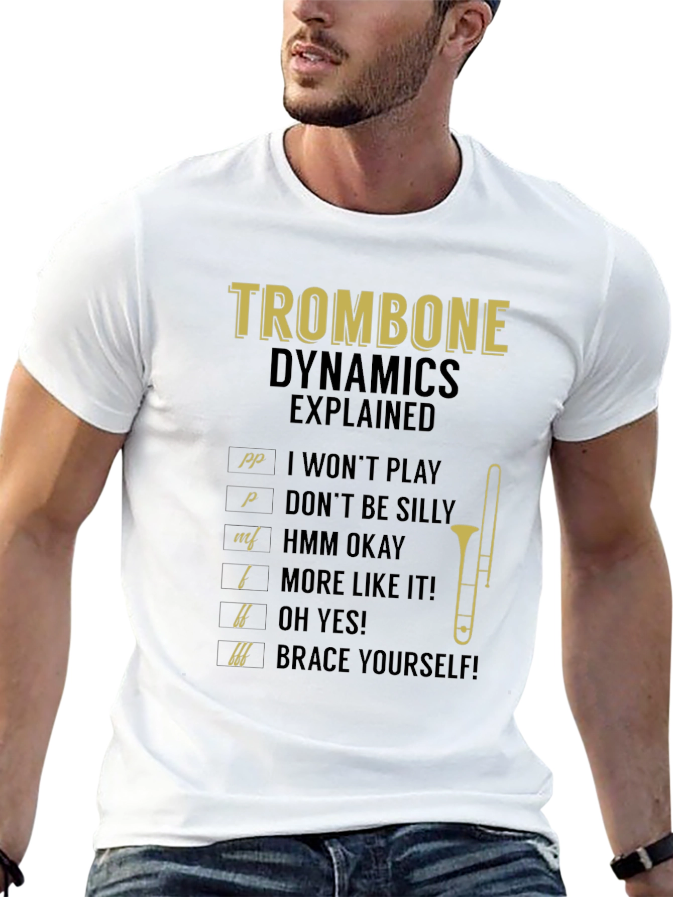 Trombone Dynamics Explained Black T-Shirt