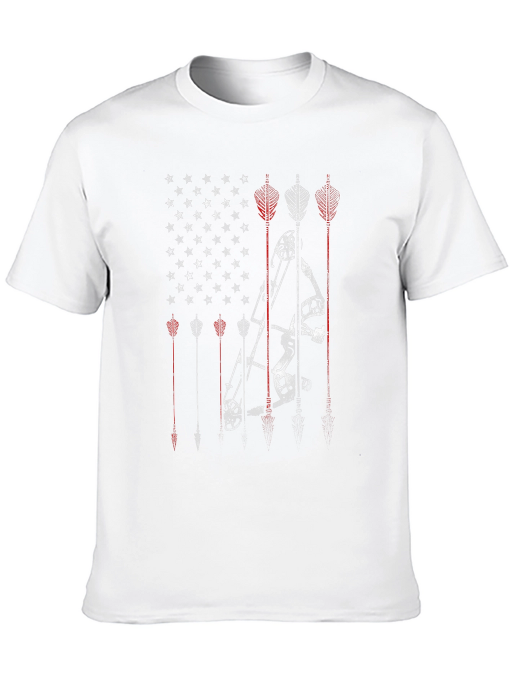 Archery Bow and Arrow USA Flag Graphic T-Shirt