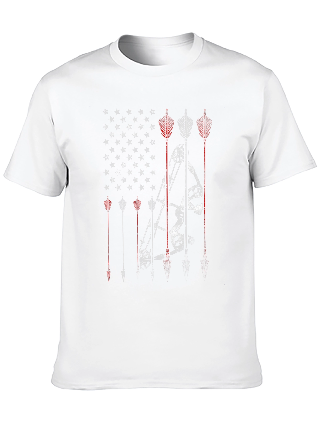 Archery Bow and Arrow USA Flag Graphic T-Shirt