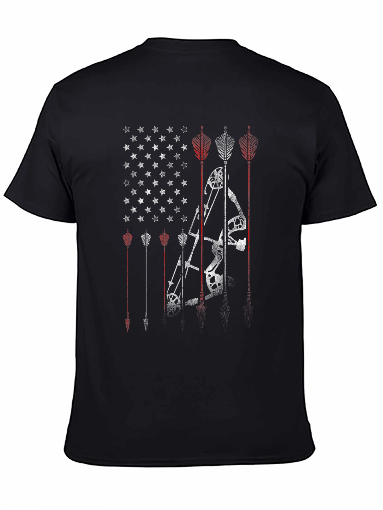 Archery Bow and Arrow USA Flag Graphic T-Shirt